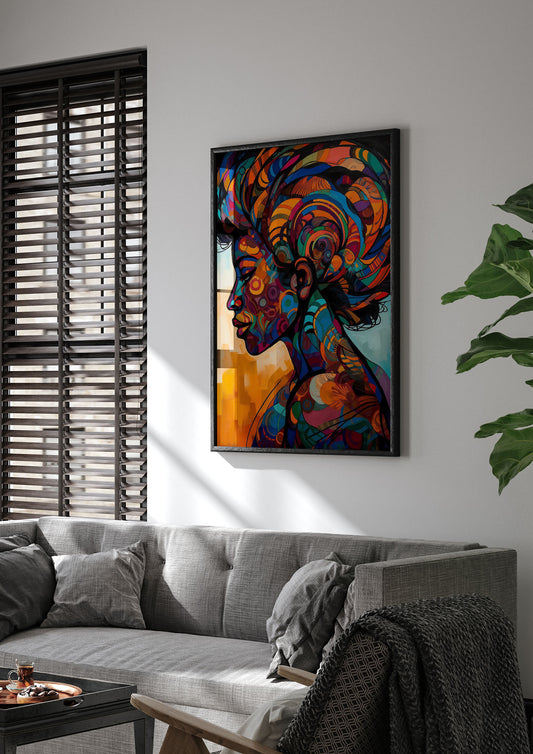 African Womans Power in Abstract