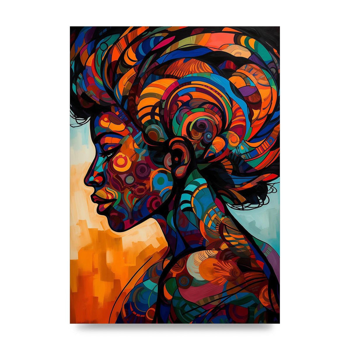 African Womans Power in Abstract