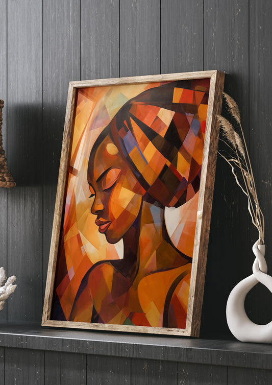 African Womans Warmth in Abstract