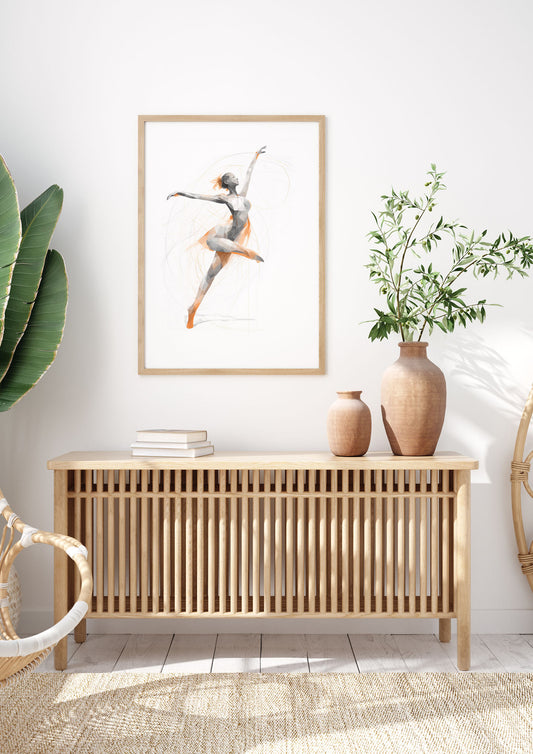 Womans Dance in Minimalist Strokes