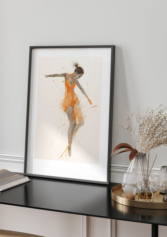 Balance of Movement in Dancing Woman