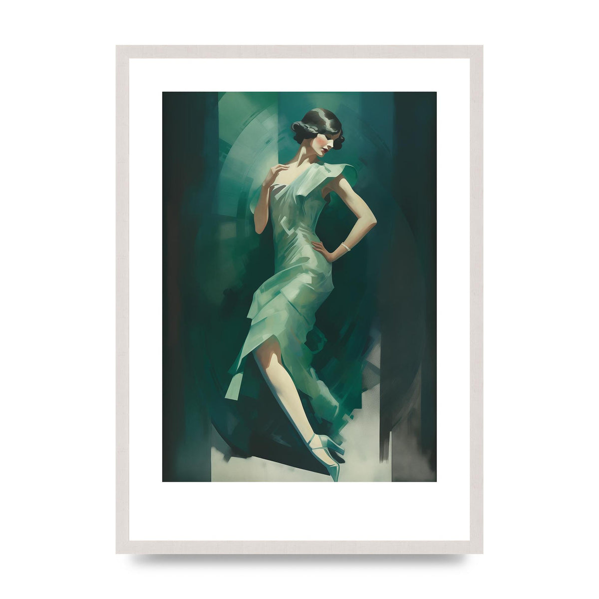 Womans Posture in Graceful Emerald