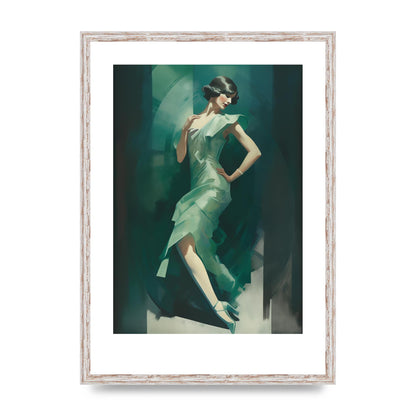Womans Posture in Graceful Emerald