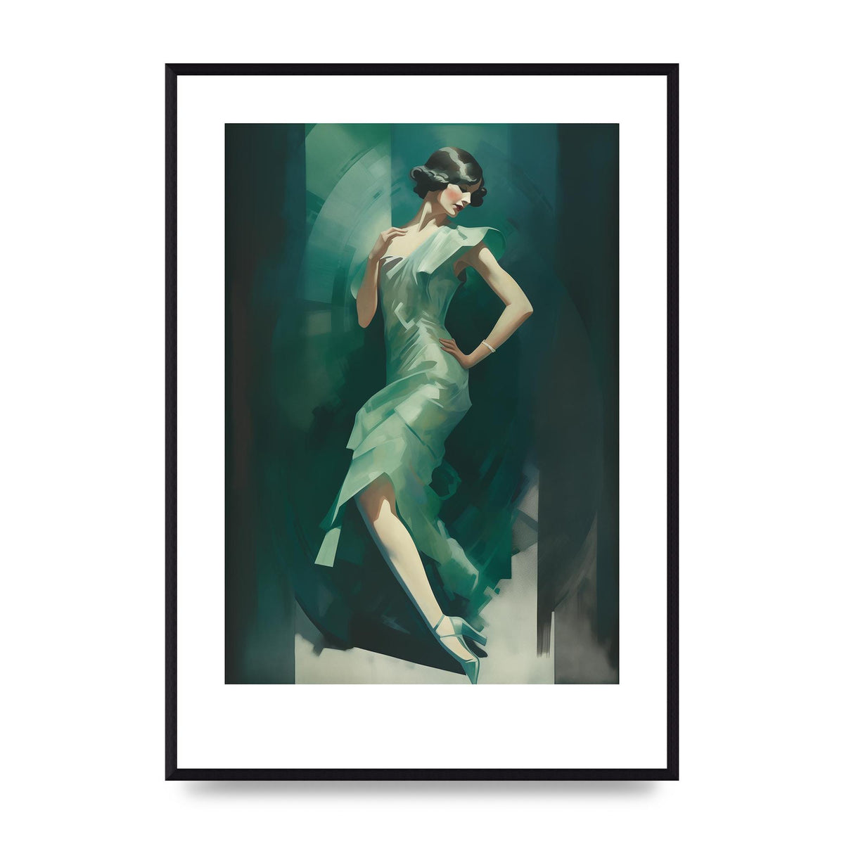 Womans Posture in Graceful Emerald