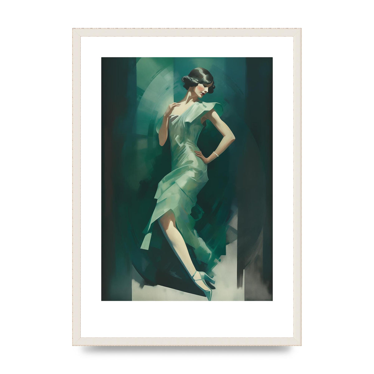 Womans Posture in Graceful Emerald