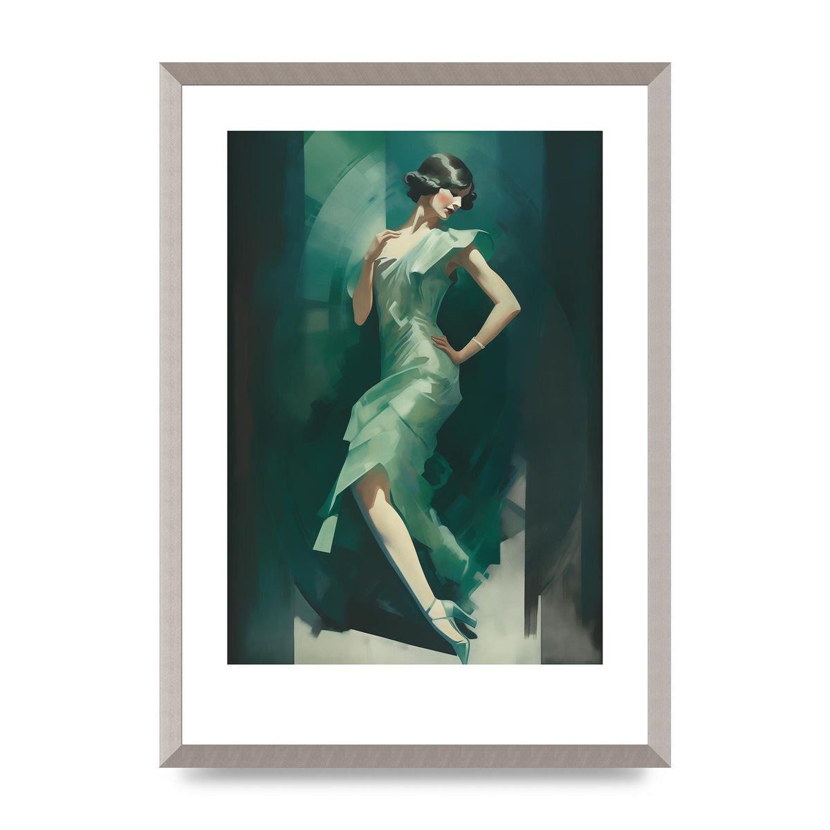 Womans Posture in Graceful Emerald