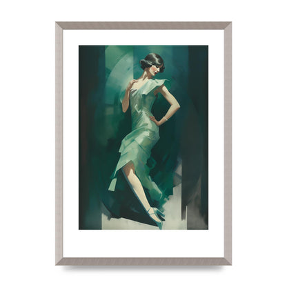 Womans Posture in Graceful Emerald