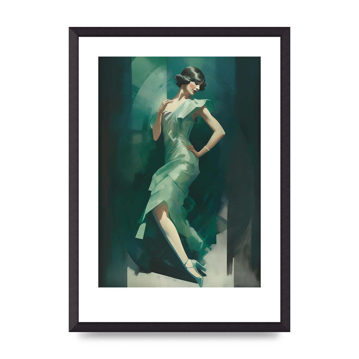 Womans Posture in Graceful Emerald