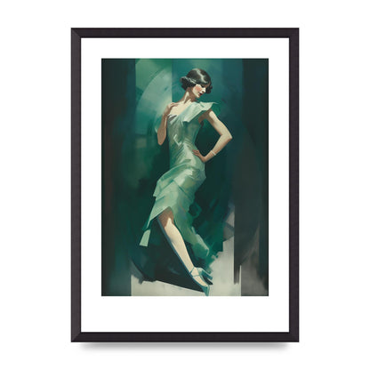 Womans Posture in Graceful Emerald