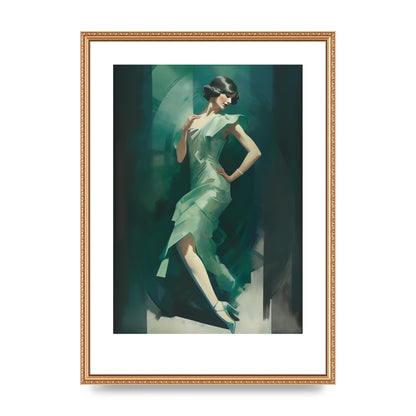 Womans Posture in Graceful Emerald
