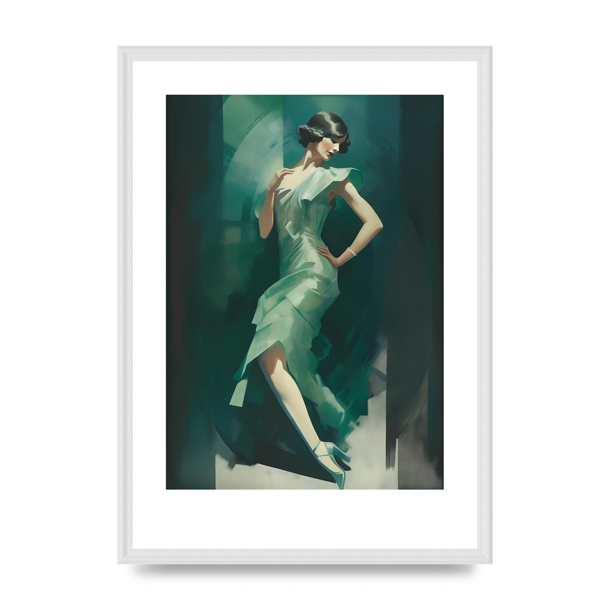 Womans Posture in Graceful Emerald