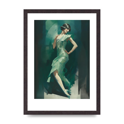Womans Posture in Graceful Emerald