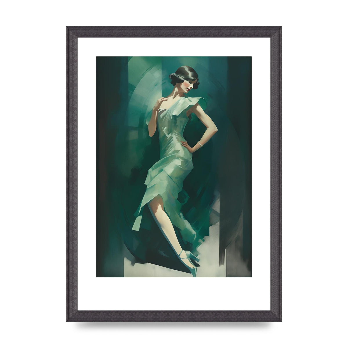 Womans Posture in Graceful Emerald