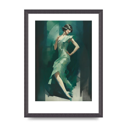 Womans Posture in Graceful Emerald