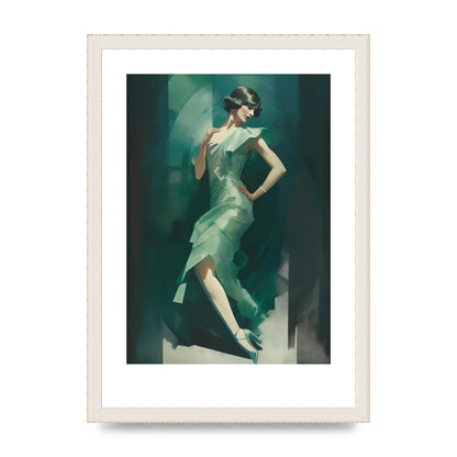 Womans Posture in Graceful Emerald