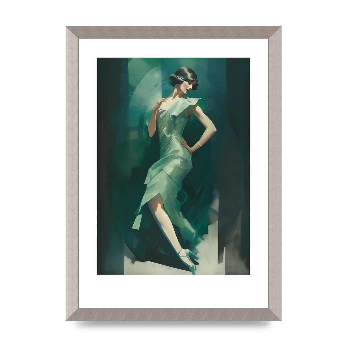 Womans Posture in Graceful Emerald