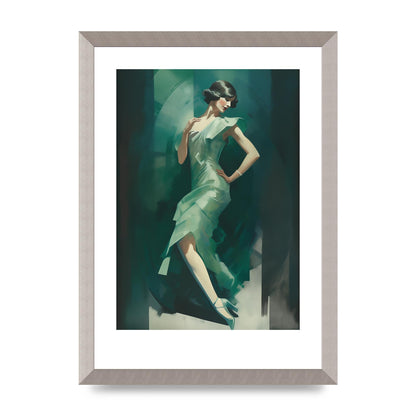 Womans Posture in Graceful Emerald