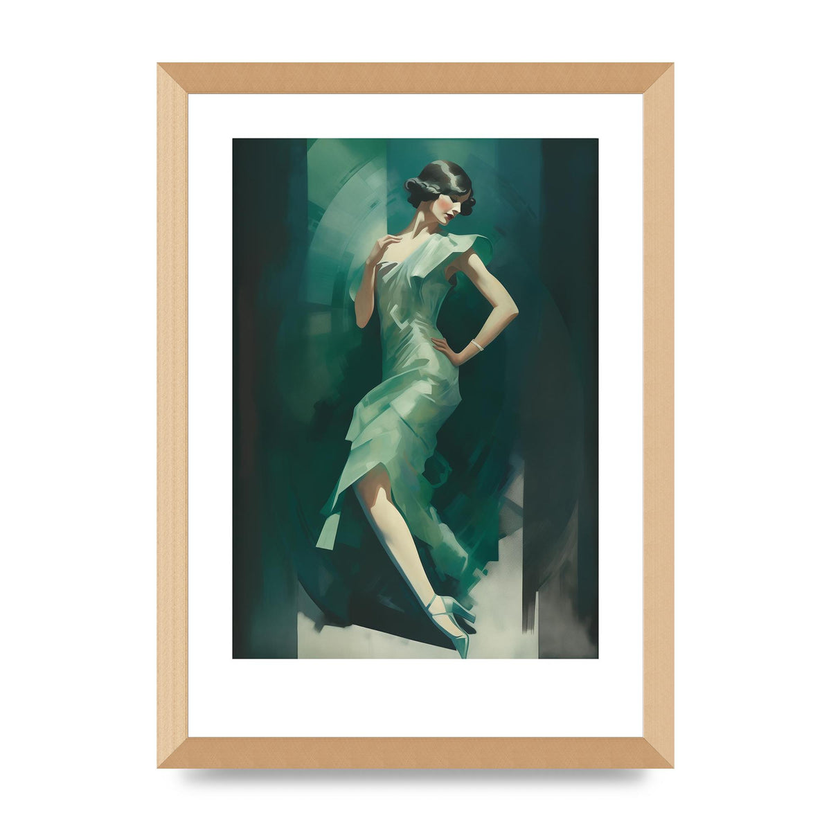 Womans Posture in Graceful Emerald