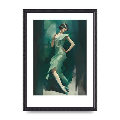 Womans Posture in Graceful Emerald