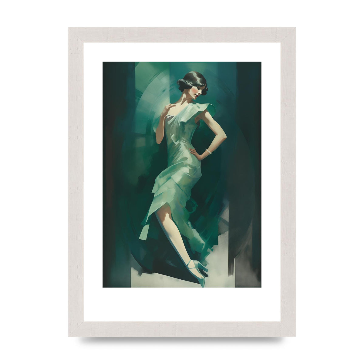 Womans Posture in Graceful Emerald