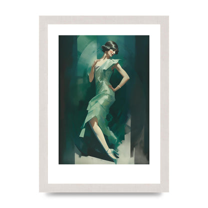 Womans Posture in Graceful Emerald