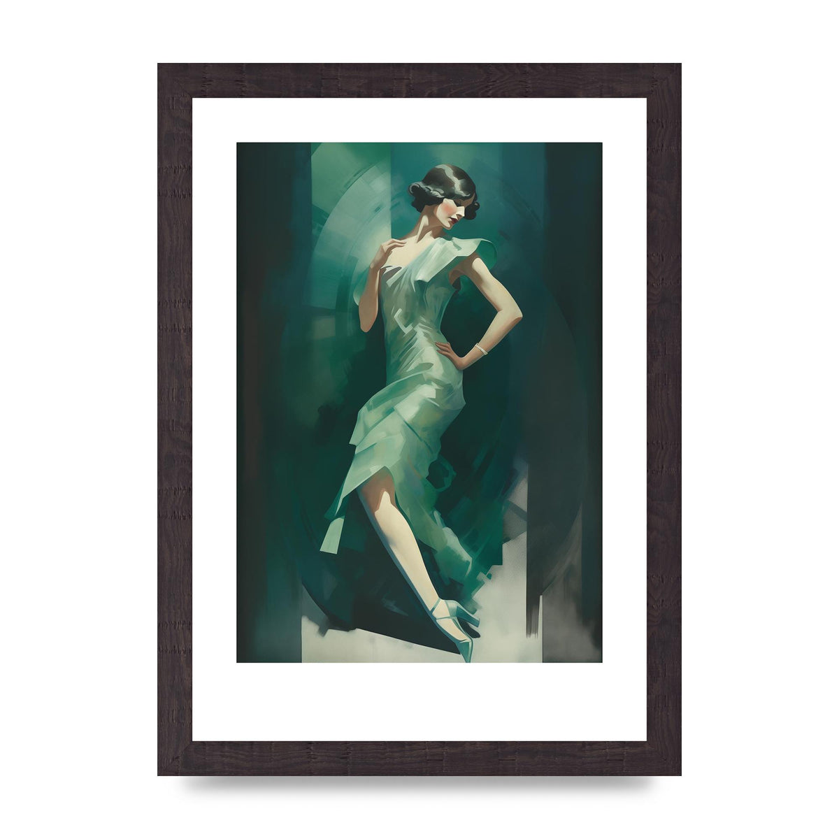 Womans Posture in Graceful Emerald