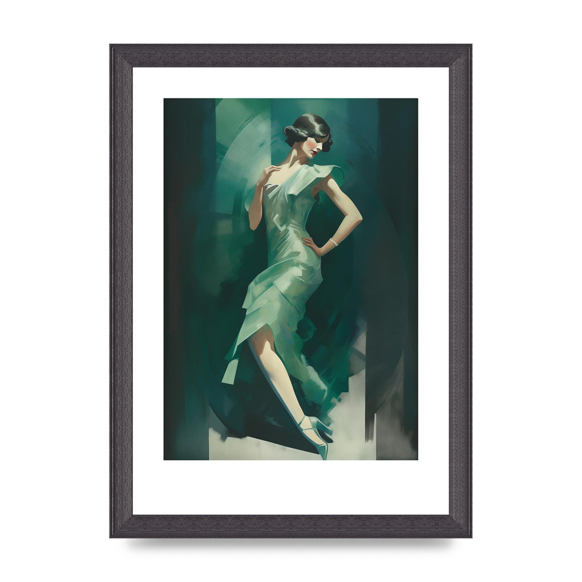 Womans Posture in Graceful Emerald