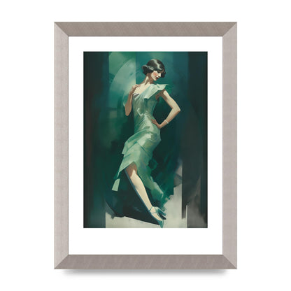 Womans Posture in Graceful Emerald