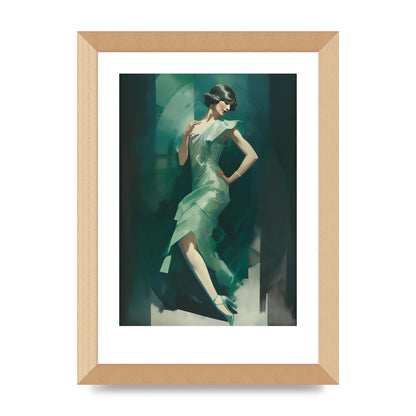 Womans Posture in Graceful Emerald