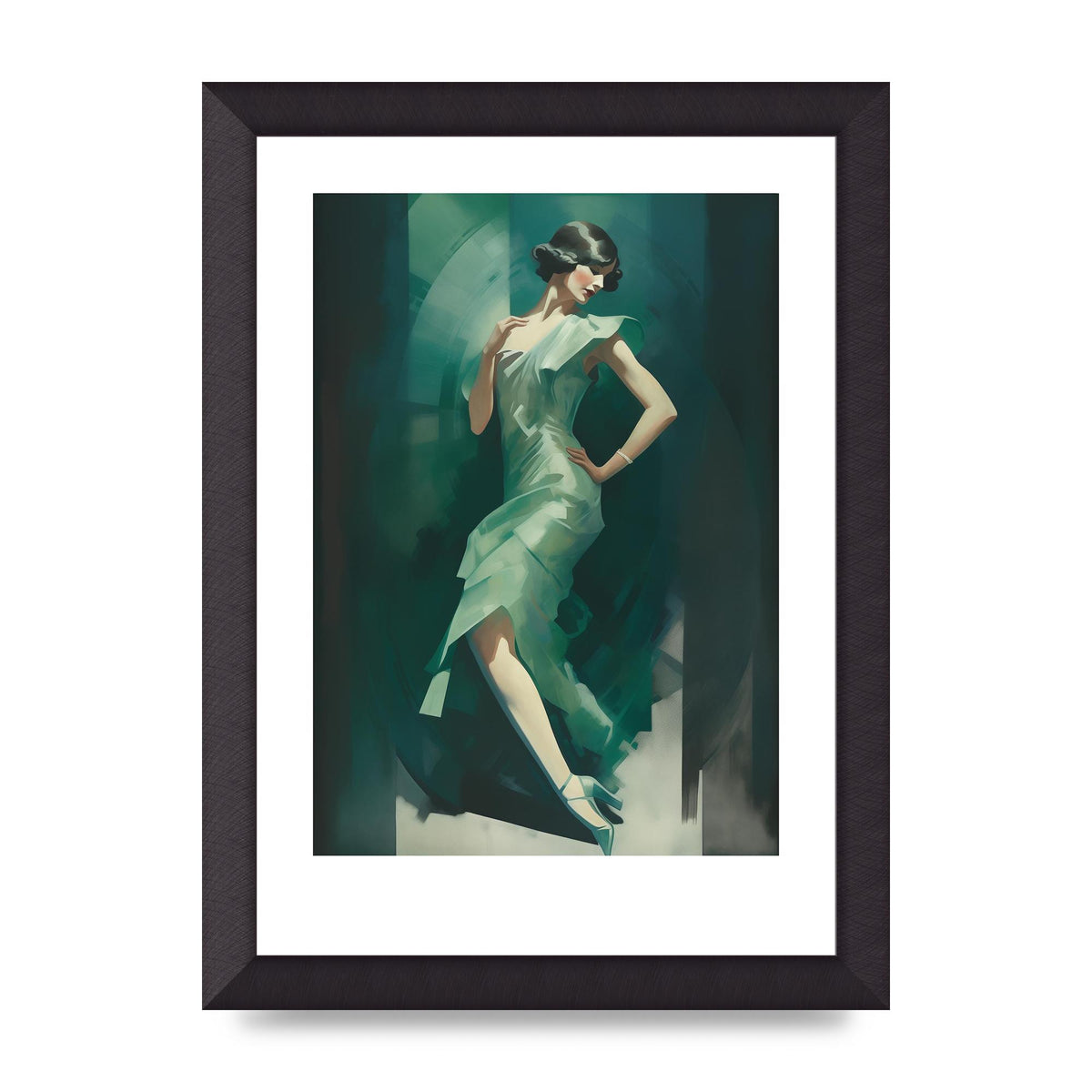 Womans Posture in Graceful Emerald
