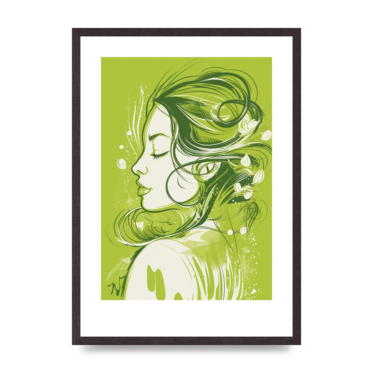 Femininity in Lime Green Strokes