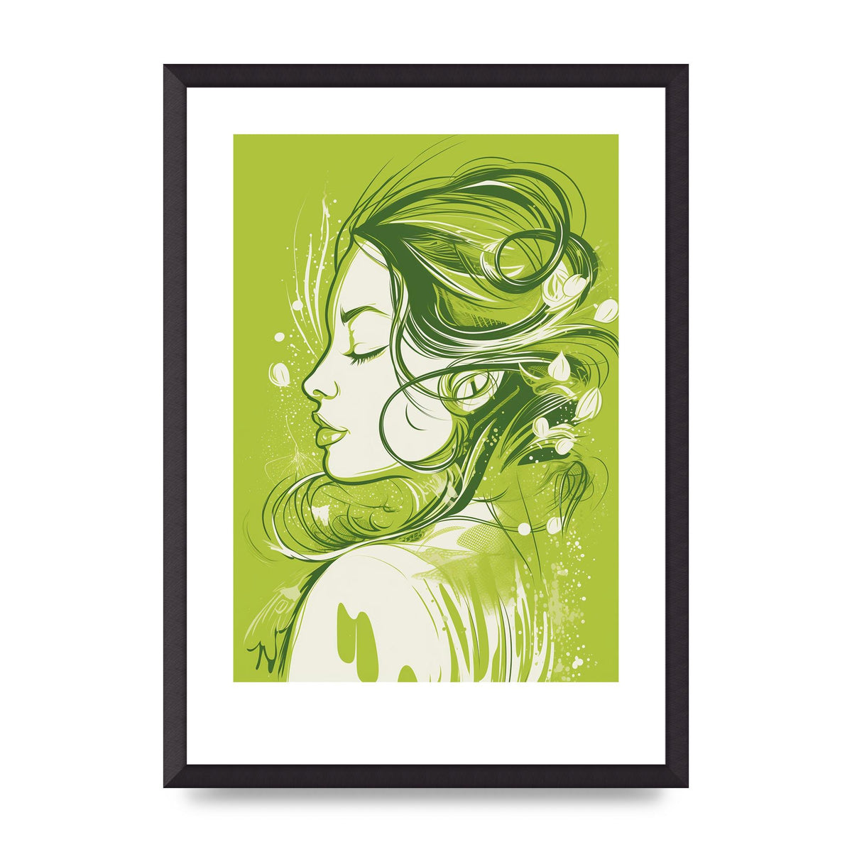 Femininity in Lime Green Strokes