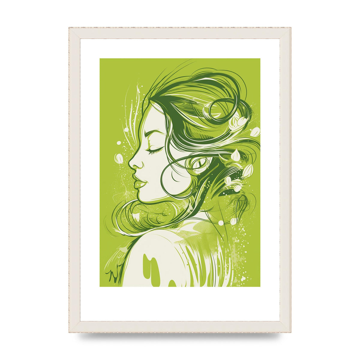 Femininity in Lime Green Strokes