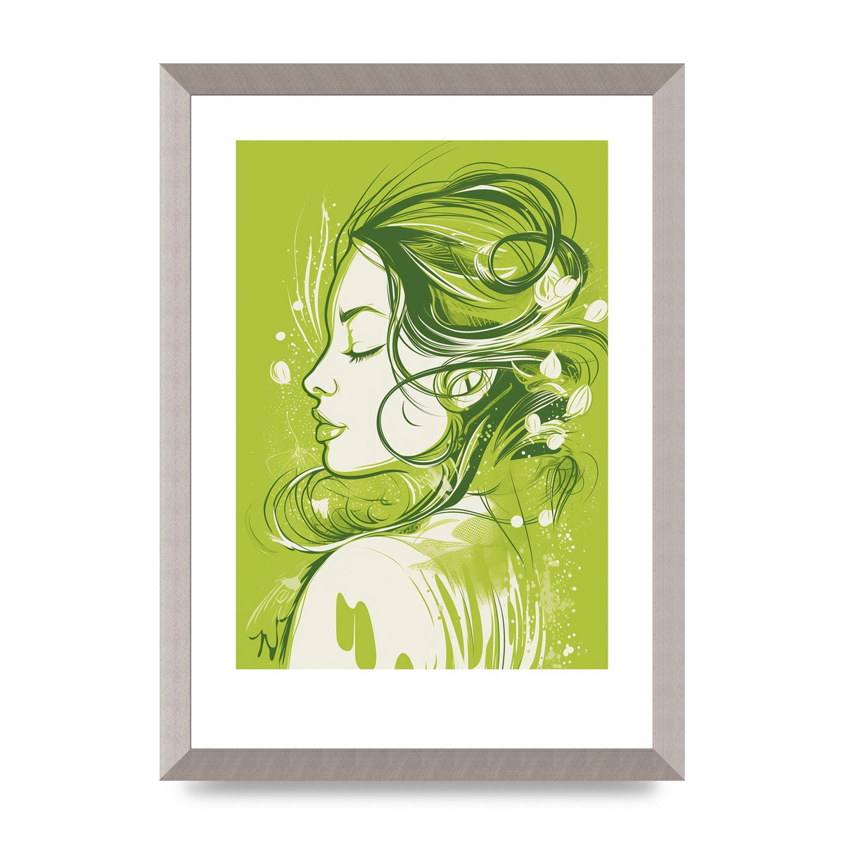 Femininity in Lime Green Strokes