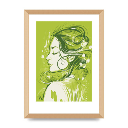 Femininity in Lime Green Strokes