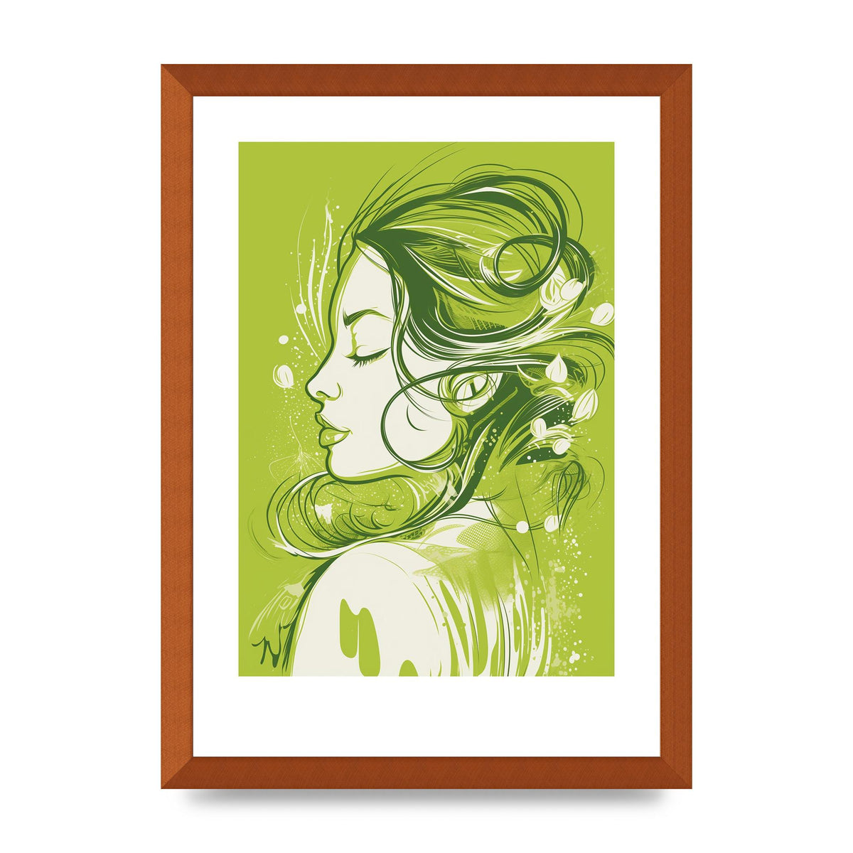 Femininity in Lime Green Strokes