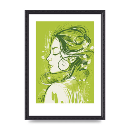 Femininity in Lime Green Strokes