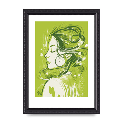 Femininity in Lime Green Strokes
