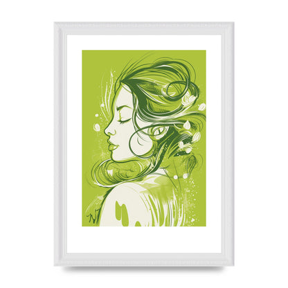 Femininity in Lime Green Strokes