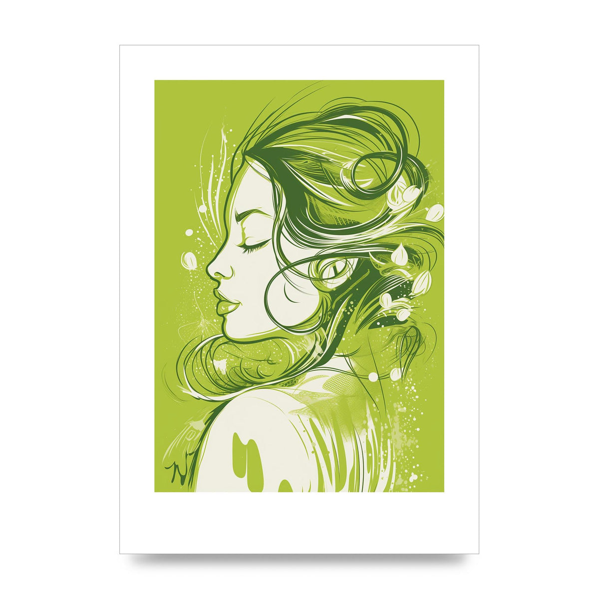 Femininity in Lime Green Strokes