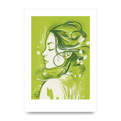 Femininity in Lime Green Strokes