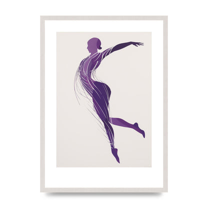 Dancing Woman in Black Lines and Violet