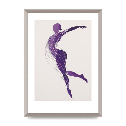 Dancing Woman in Black Lines and Violet