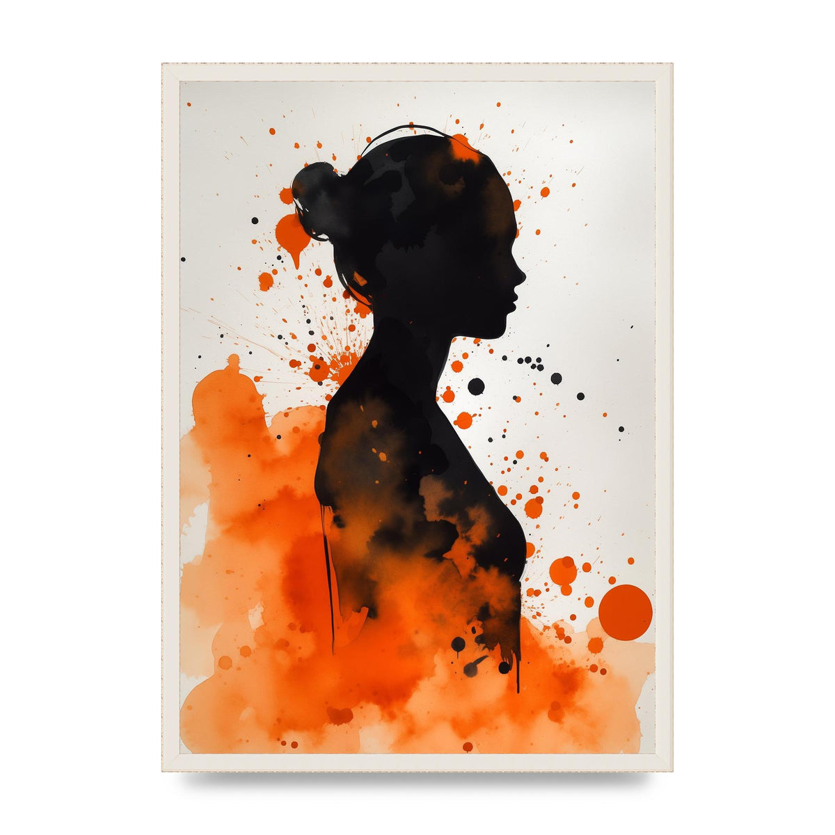 Meditative Womans Silhouette in Orange