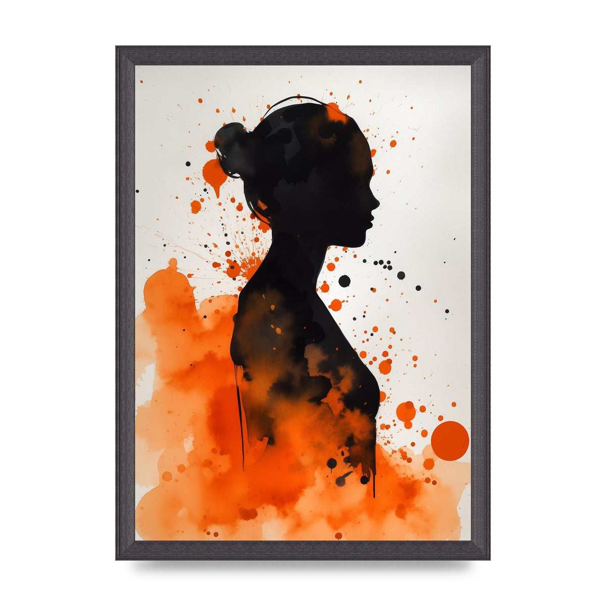 Meditative Womans Silhouette in Orange