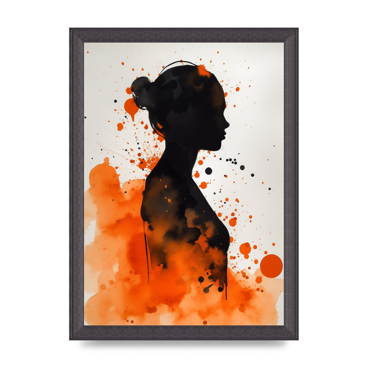 Meditative Womans Silhouette in Orange