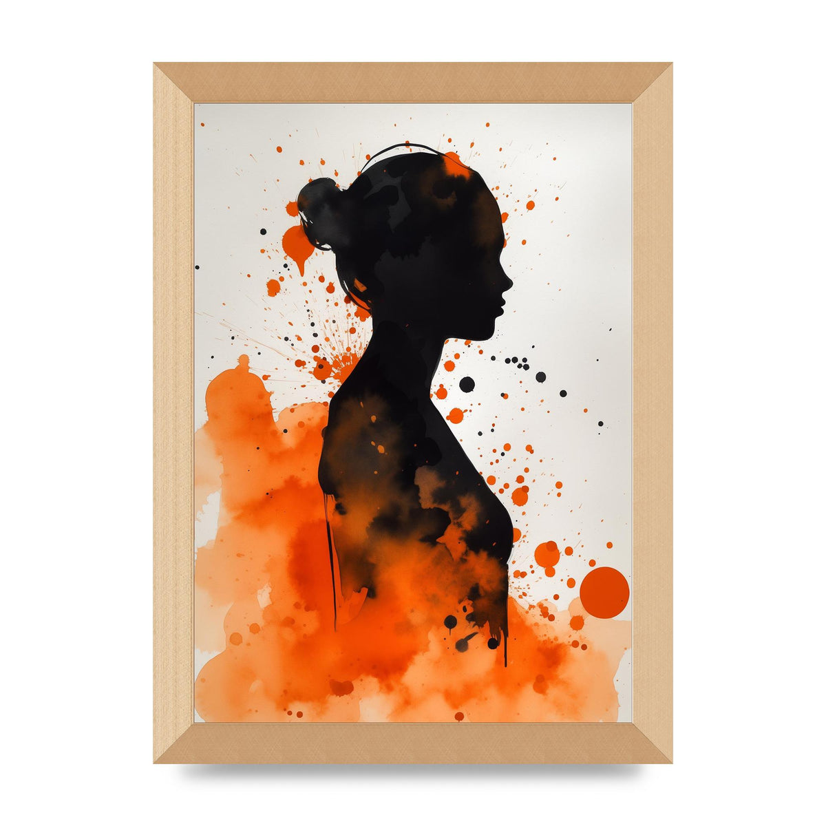 Meditative Womans Silhouette in Orange