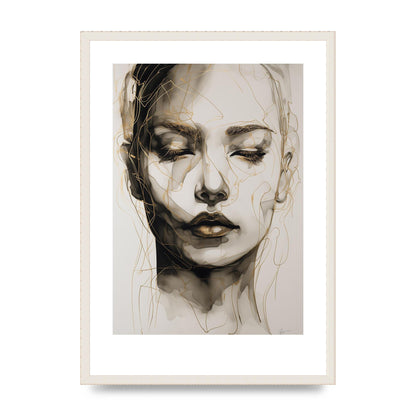 Tranquil Female Face in Gilded Gaze
