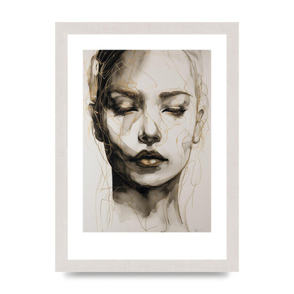 Tranquil Female Face in Gilded Gaze