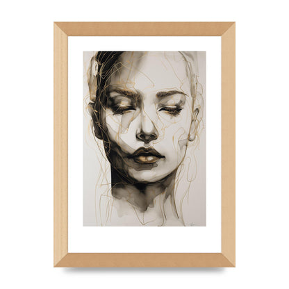 Tranquil Female Face in Gilded Gaze